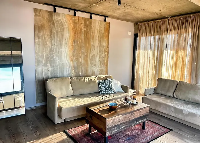 Industrial Penthouse With Panoramic Views By Parkside Boutique Apartment Skopje